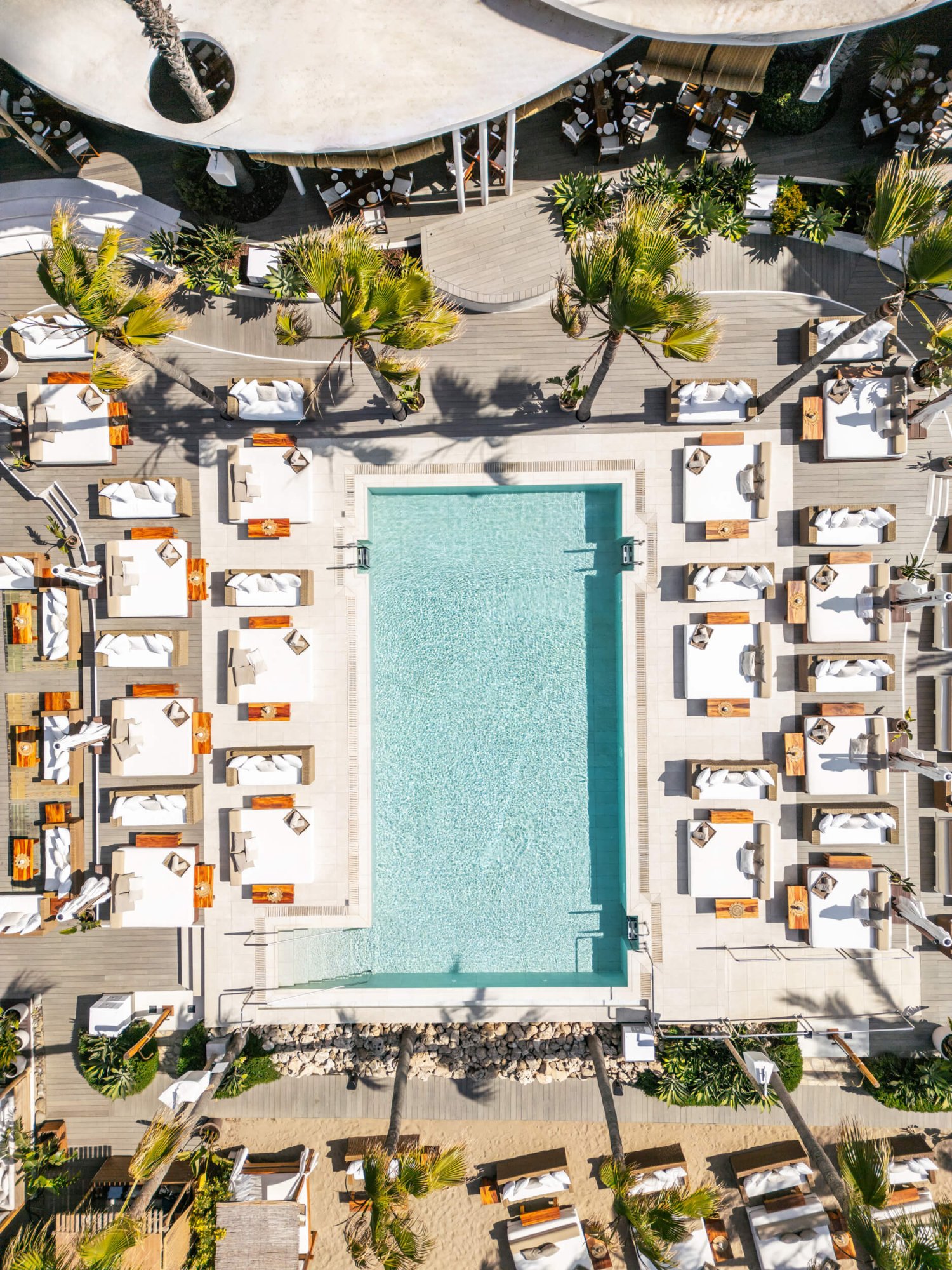 Drone shot of Nikki Beach Marbella