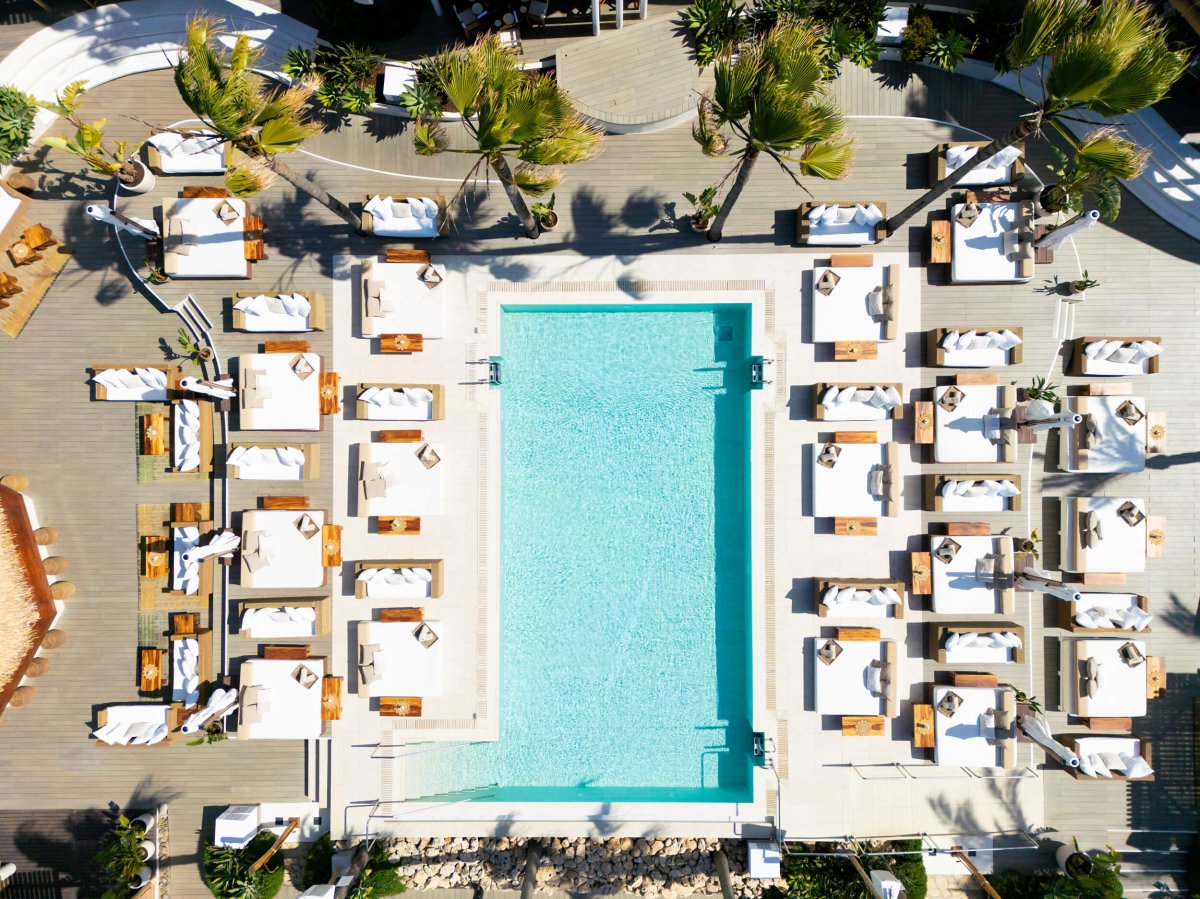 Drone shot of Nikki Beach Marbella