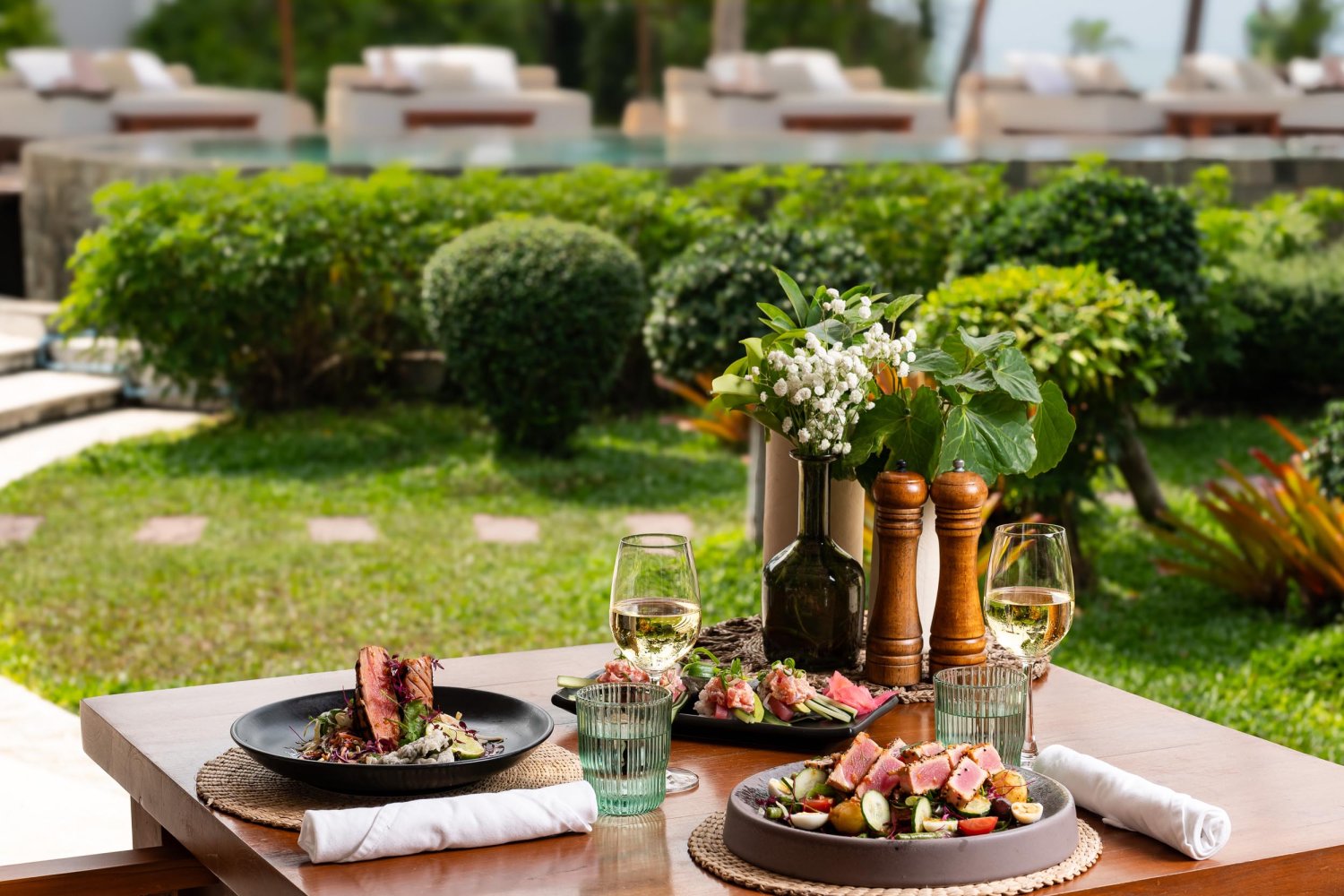 Nikki Beach Koh Samui - Dishes served at a dining table