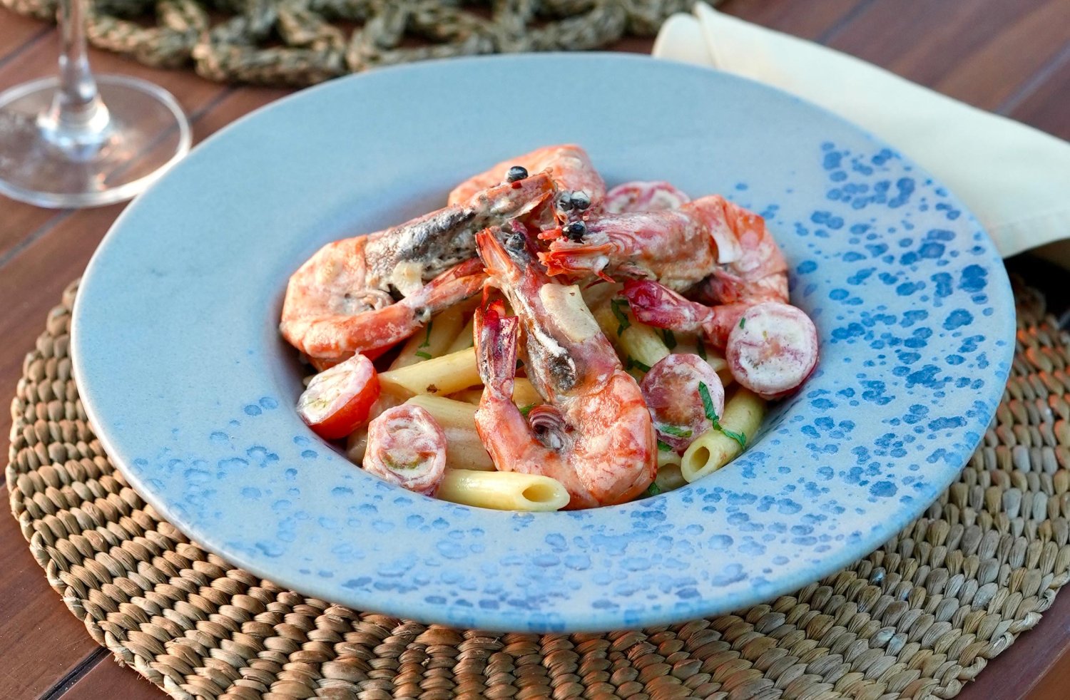Shrimp pasta dish