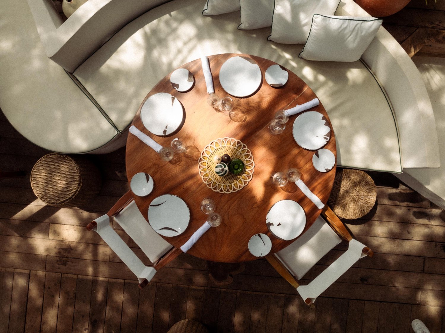 Top view shot of Nikki Beach Saint Tropez Restaurant table