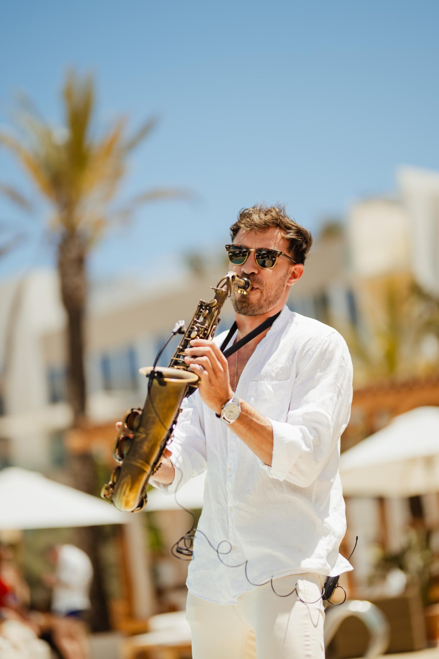 Nikki Beach Ibiza - Kique Sax playing the Saxophone