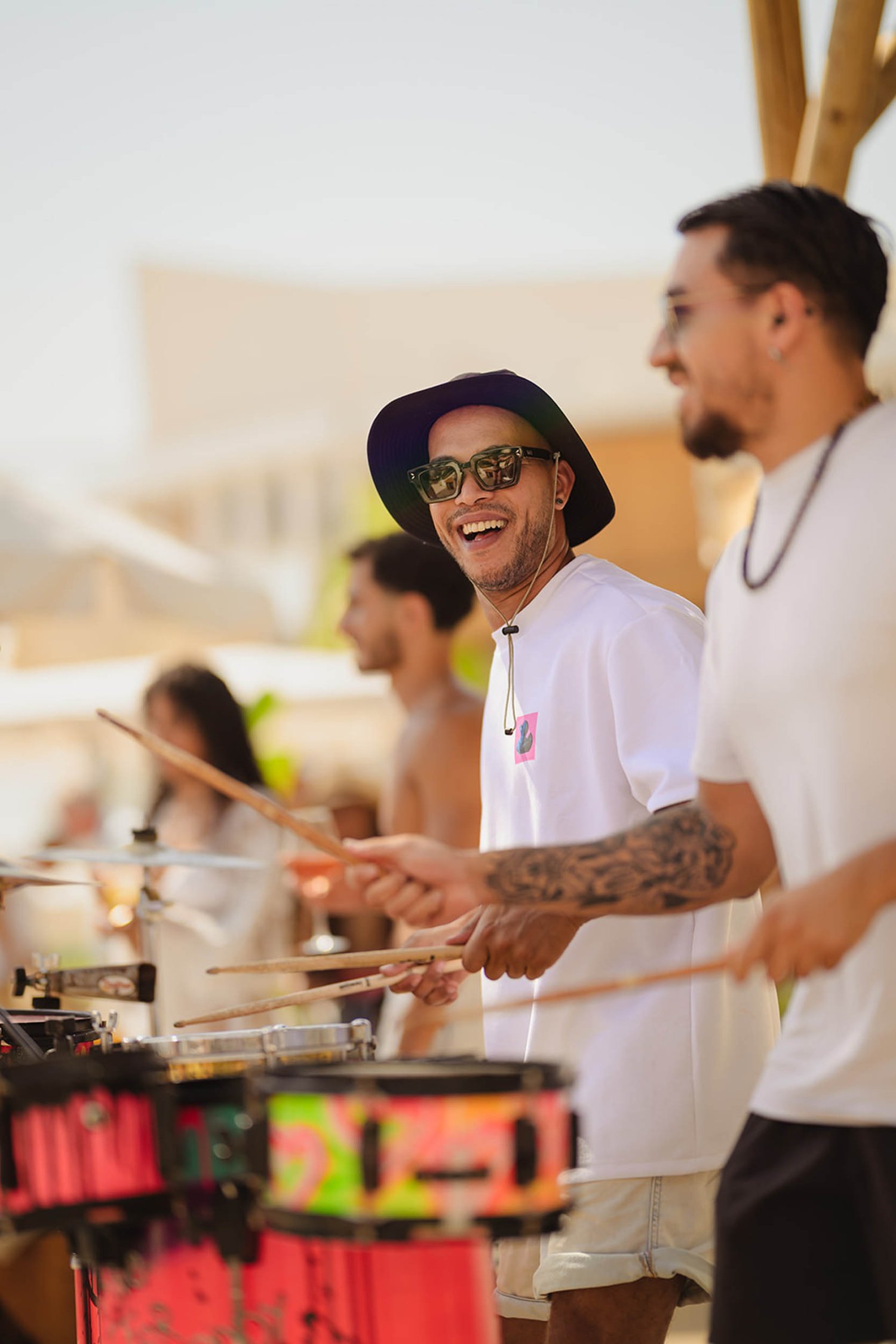 Nikki Beach Marbella - Drummers playing the drums