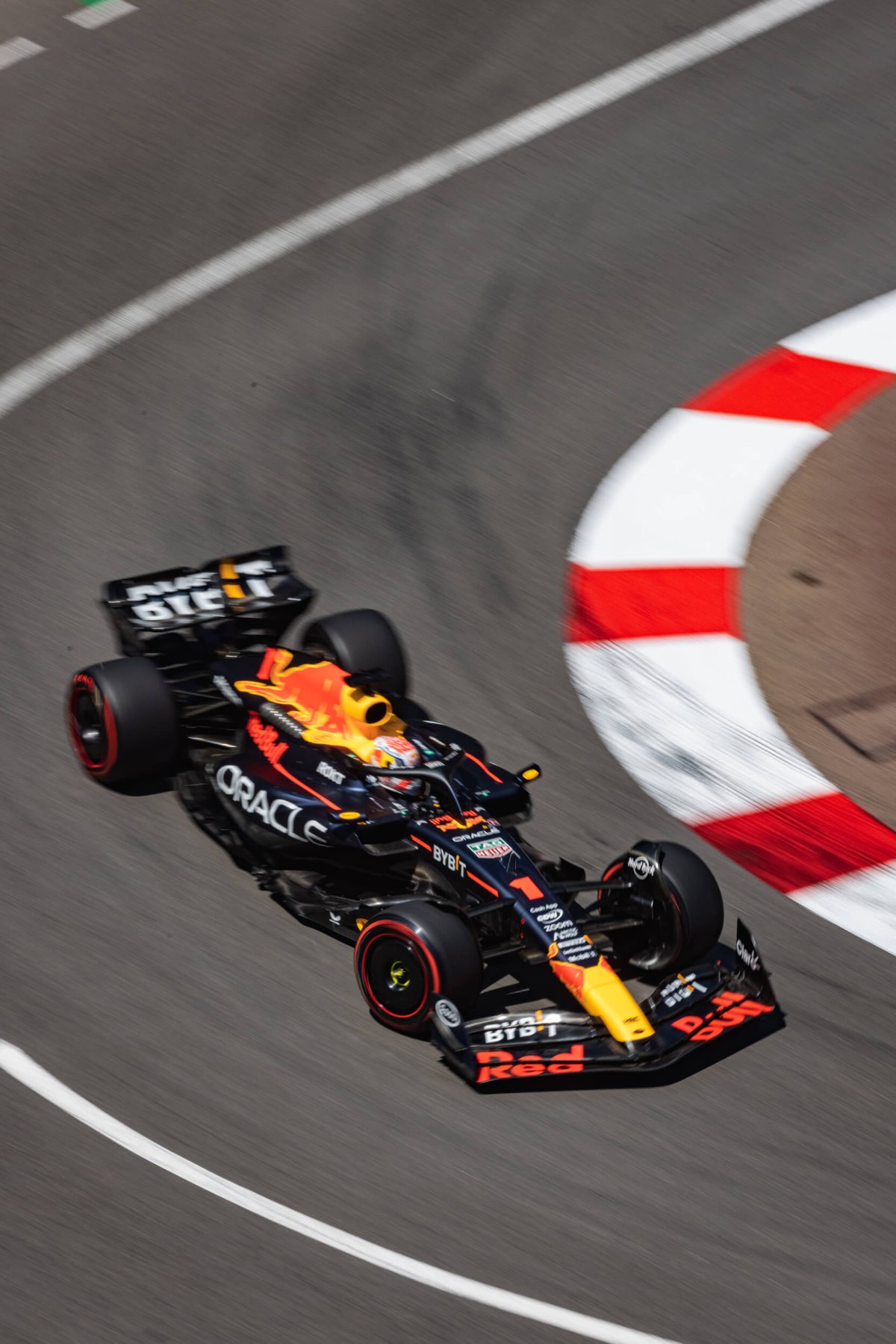 Red Bull Formula 1 car taking a corner in Monaco