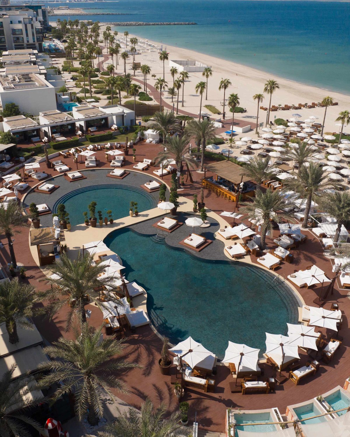Ariel view of Nikki beach pool area