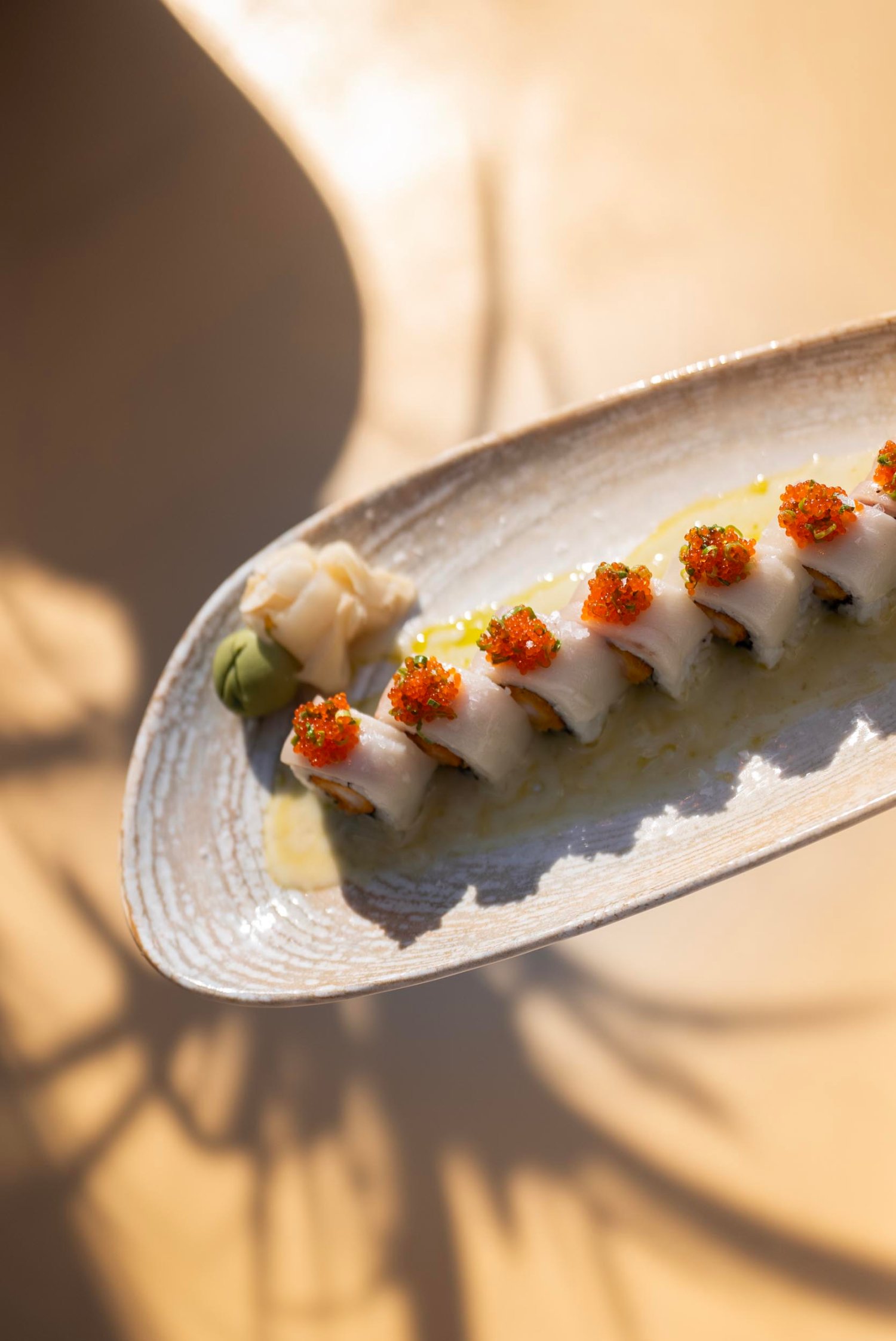 Close up of sushi rolls