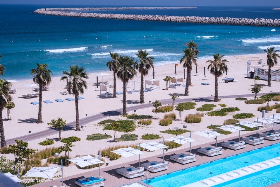 Pool area leading onto the beach front
