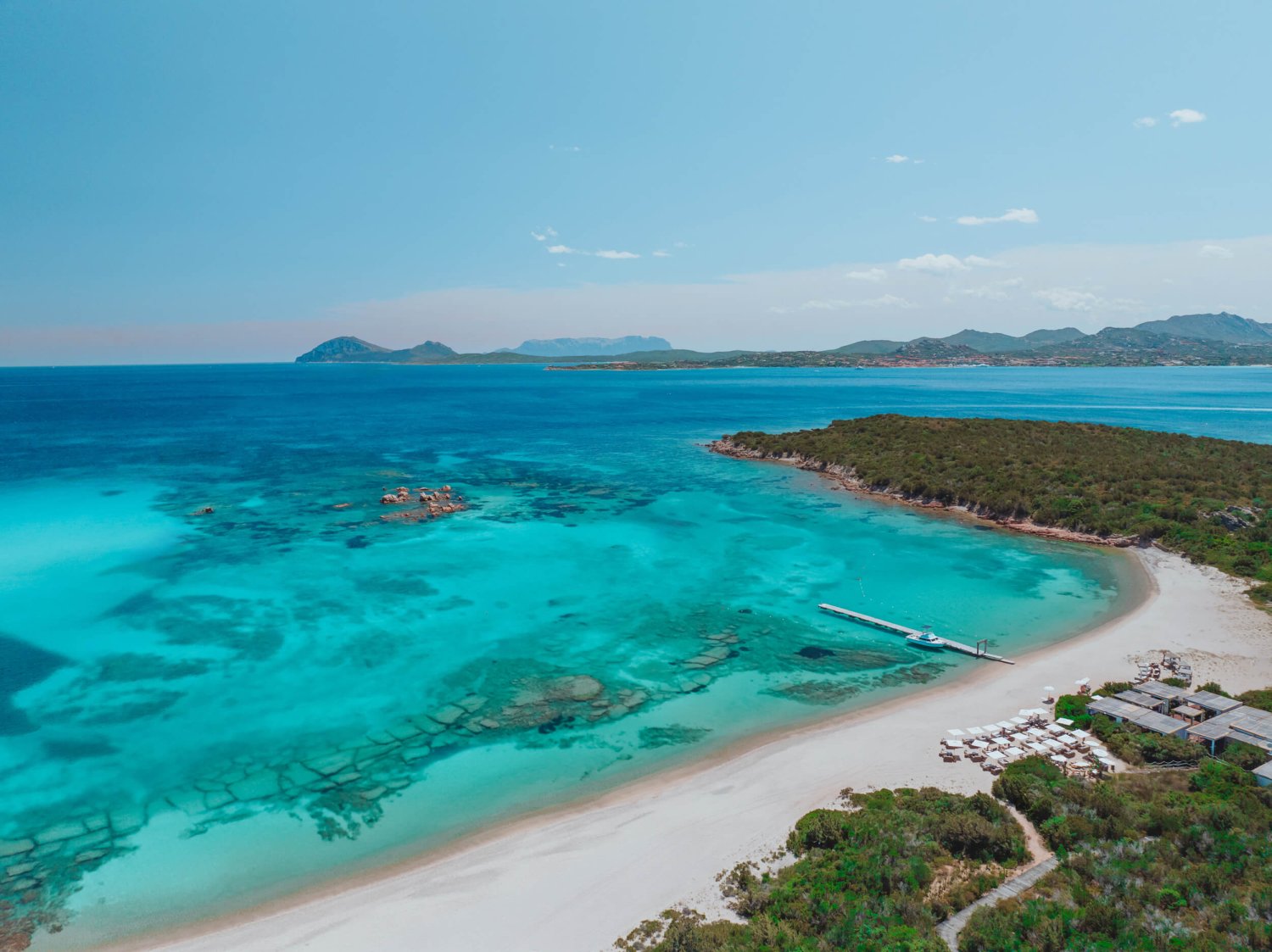 Nikki Beach Costa Smeralda Drone Shot showing the beach and sea