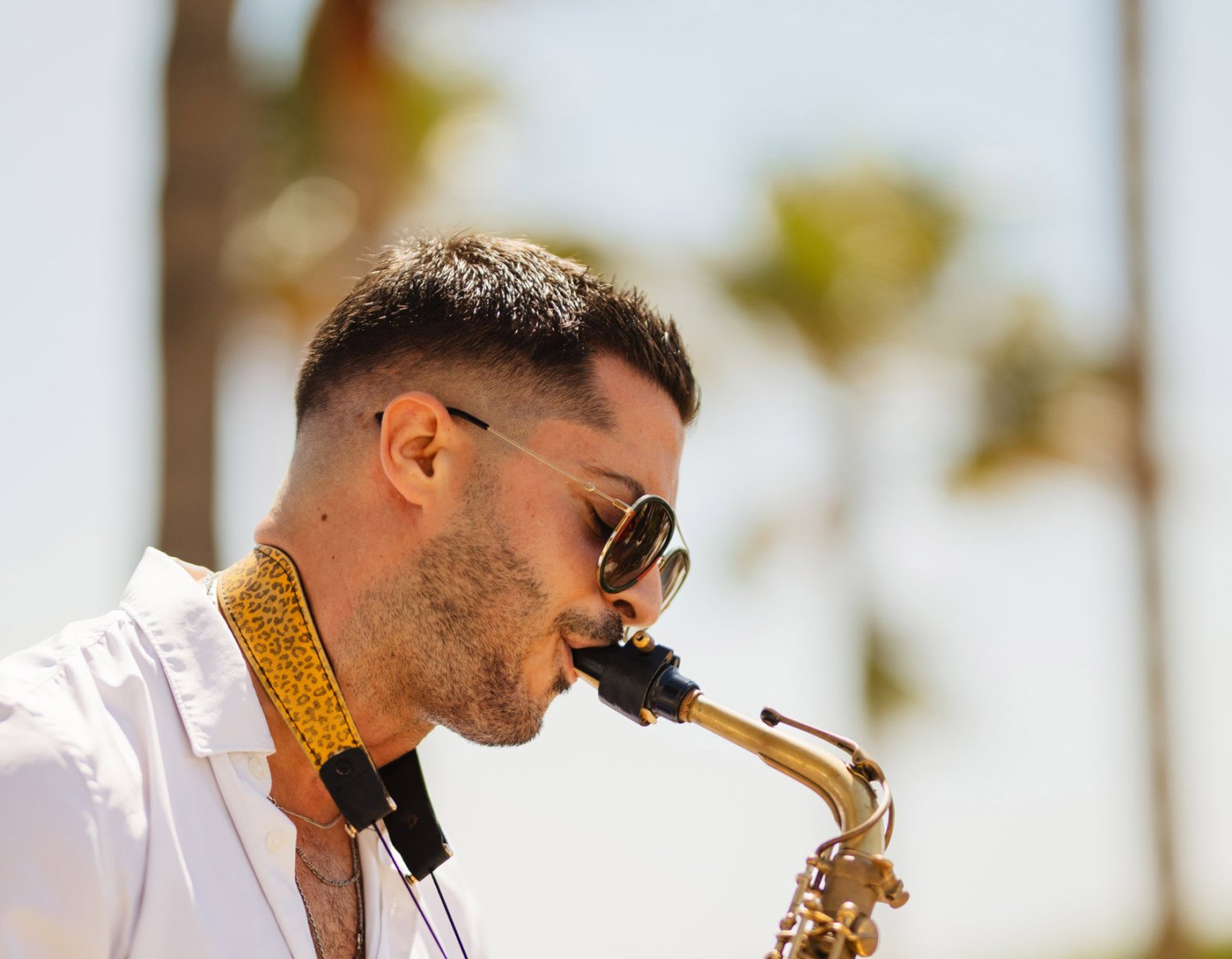 guest Juan Viera Sax playing the saxophone