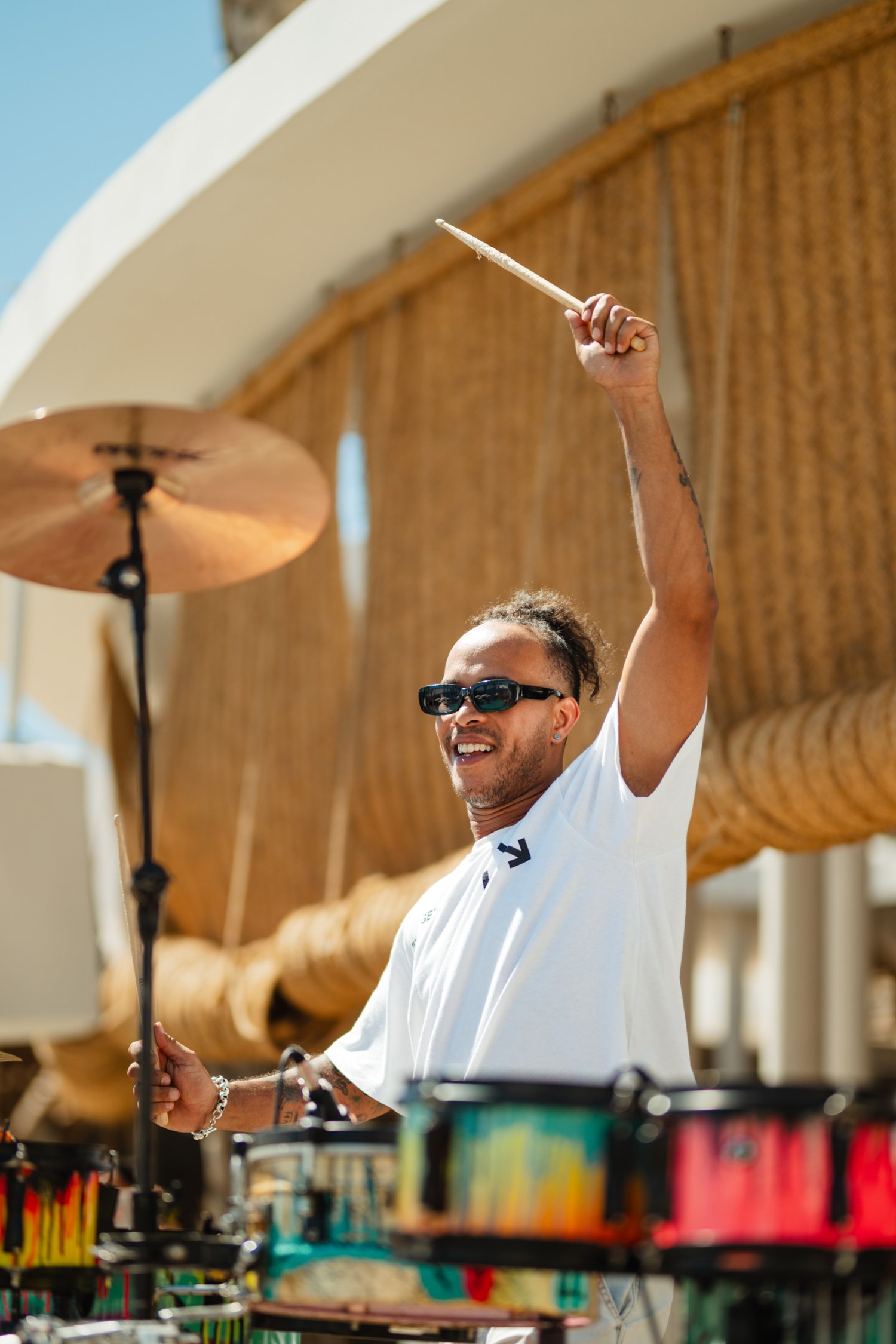 Xarate Drums playing at Nikki Beach Marbella