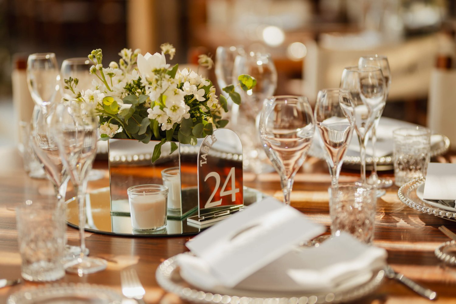 Wedding table setting at Nikki Beach Monte Carlo