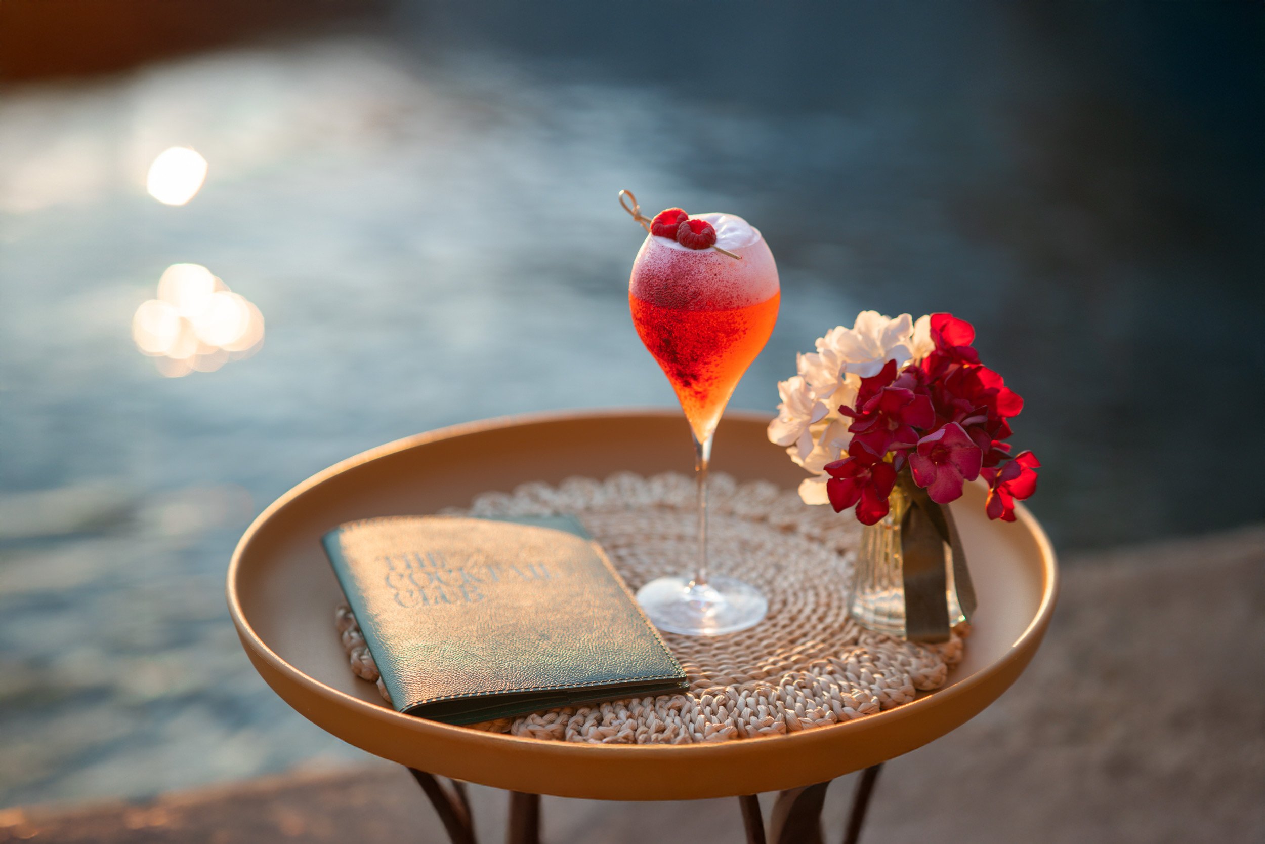 cocktail and restaurant menu by the sea