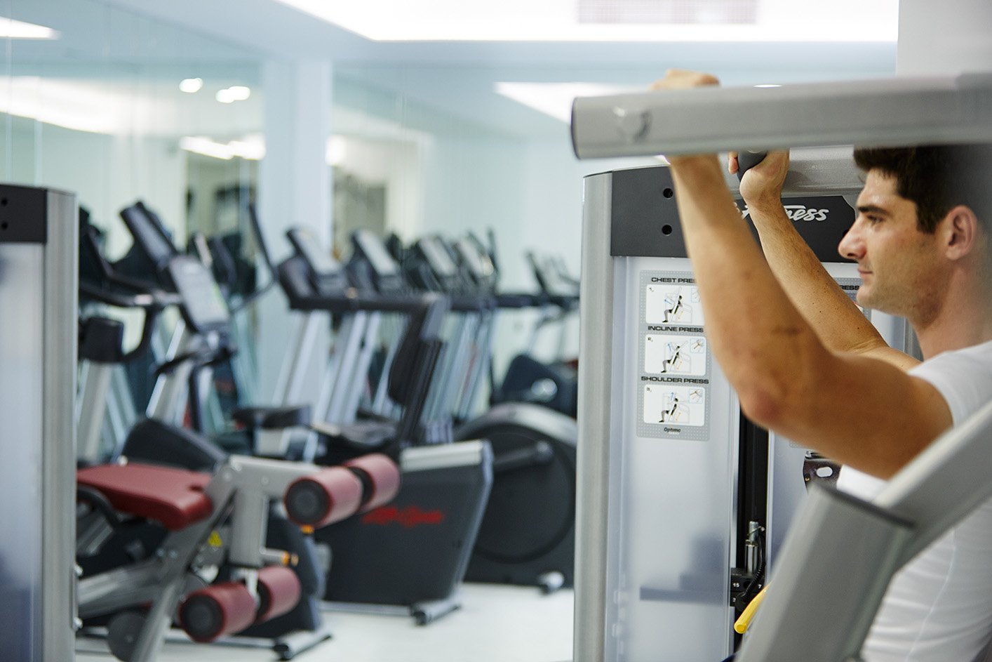 A man working out in the gym