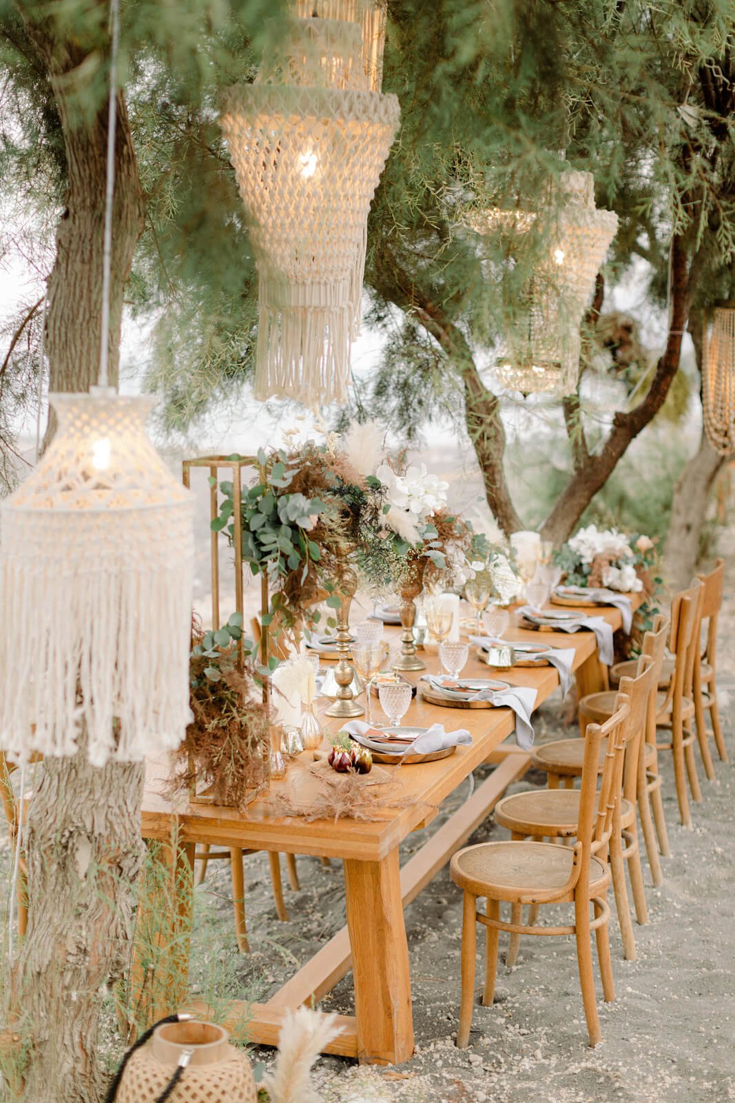 Table setting on the beach at Nikki Beach Santorini