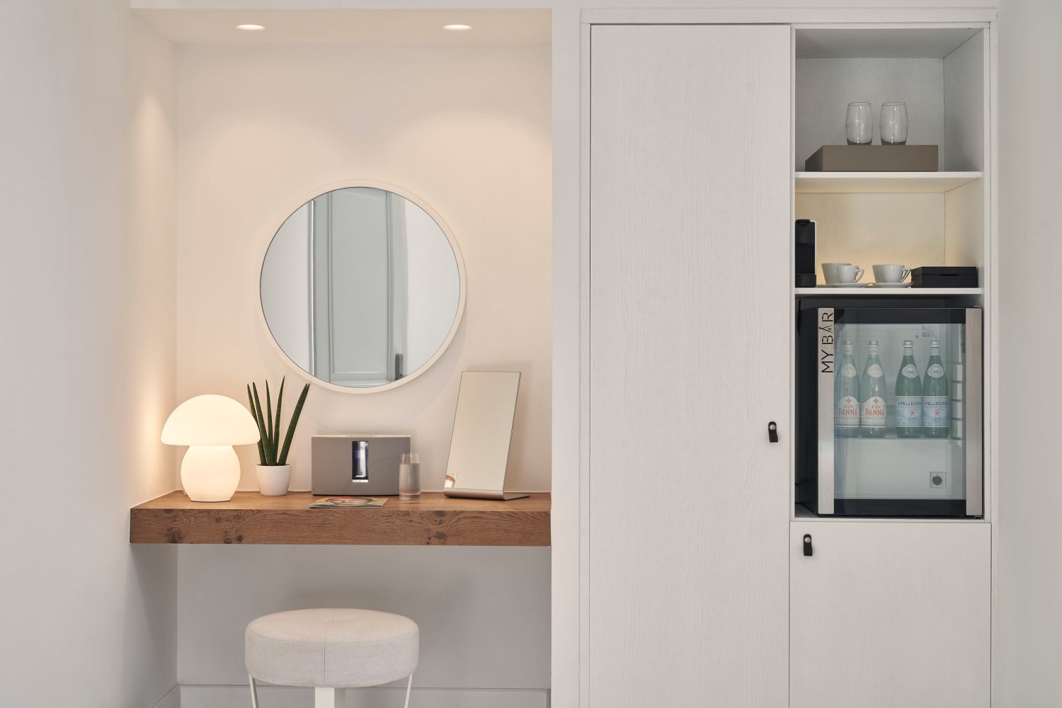Ultra Suite with Private Pool & Patio, dressing table area with beer fridge